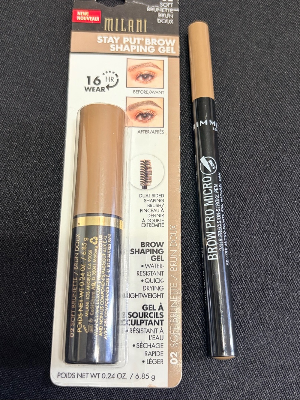🌻 Milani Stay Put Brow Shaping Gel &  Rimmel Brow Micro Pen Soft Brunette New